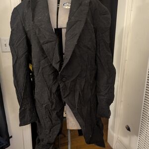 Men's Formal Black Wool Tuxedo Jacket With Tails